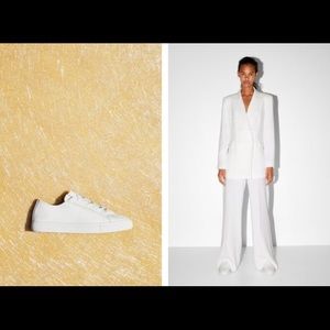 🤍 ZARA White Leather Sneakers sz 41